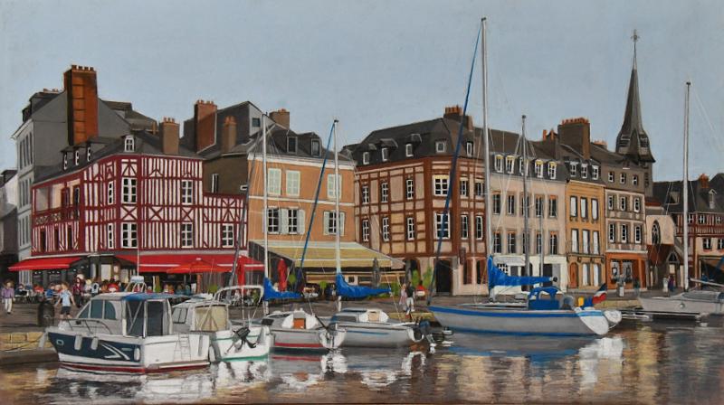 honfleur-quai st Etienne 1.jpg - Pastel / size 70x40
